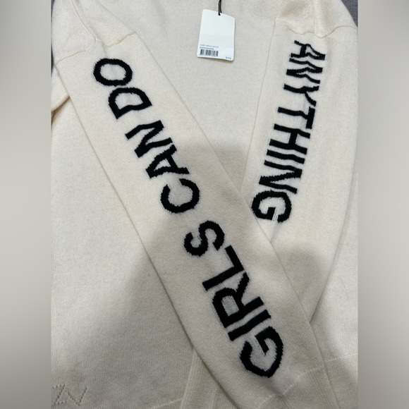 Zadig & Voltaire Wool & Cashmere Sweater (sleeves: Girls Can Do Anything) - Picture 6 of 6